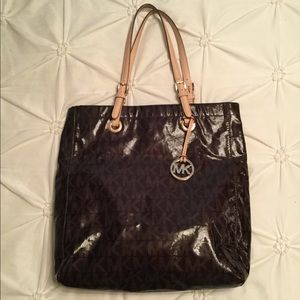 Michael Kors Brown Signature Patent Tote